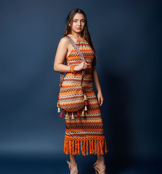 Tribal Elegance Fringe Dress